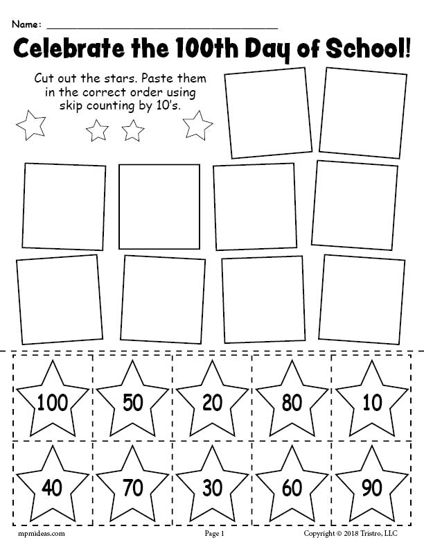 Kindergarten 100th day counting reader worksheet with practice pages for numbers up to 100