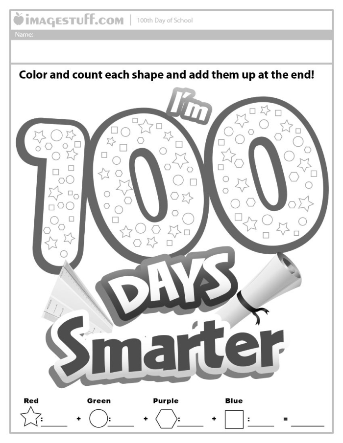 Colorful 100th Day Counting Reader worksheet for kindergarteners to practice counting by ones and tens. Engaging educational resource for celebrating the 100th day of school.