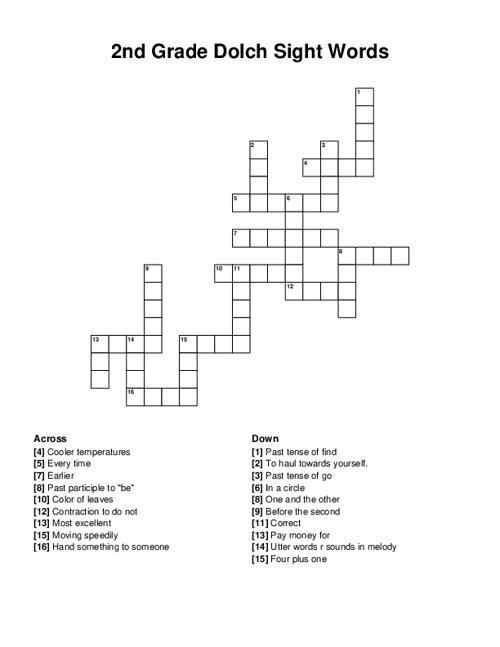 Engaging phonics crossword puzzle for first graders to develop vocabulary and problem-solving skills 1st Grade Vocabulary Crossword worksheet designed to enhance spelling skills through fun challenges