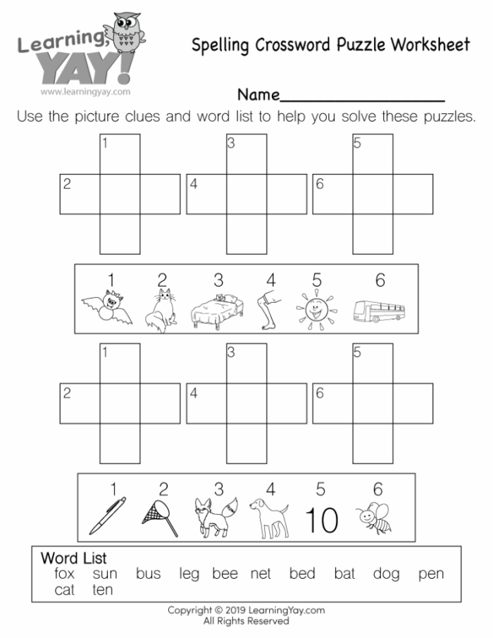Engaging crossword puzzle to enhance spelling skills for first graders 1st grade vocabulary crossword worksheet featuring phonics challenges for young learners