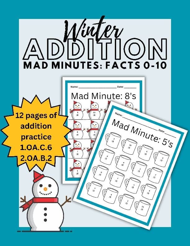 Second grade math worksheet featuring speedy addition practice problems for 2 minute drills