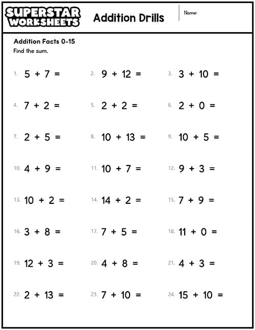 Second graders engaging in a fun and fast-paced addition worksheet for 2 Minute Math