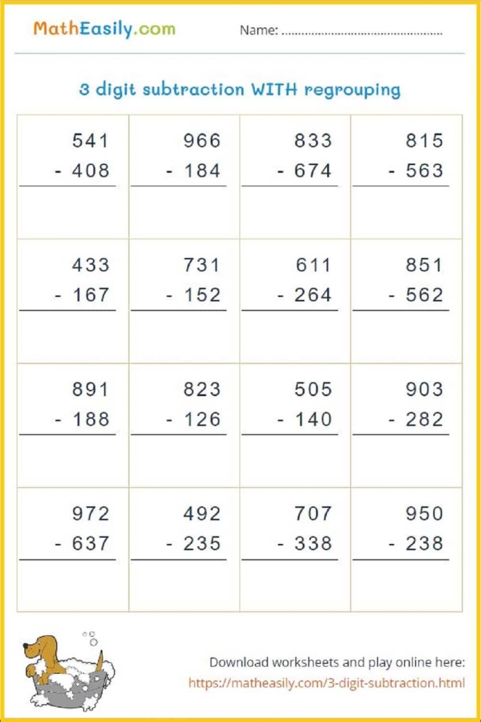 Reading worksheet for Second Grade Interactive worksheet for mastering 3-digit addition and subtraction skills for second graders. Engaging Triple Digits! 3-Digit Addition & Subtraction practice worksheet.