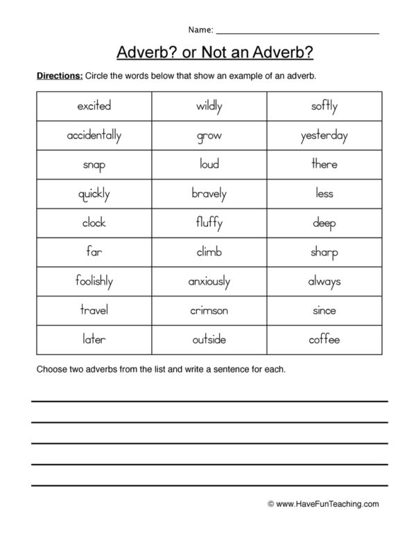 Second grade students circling adverbs in sentences on a life science themed grammar worksheet