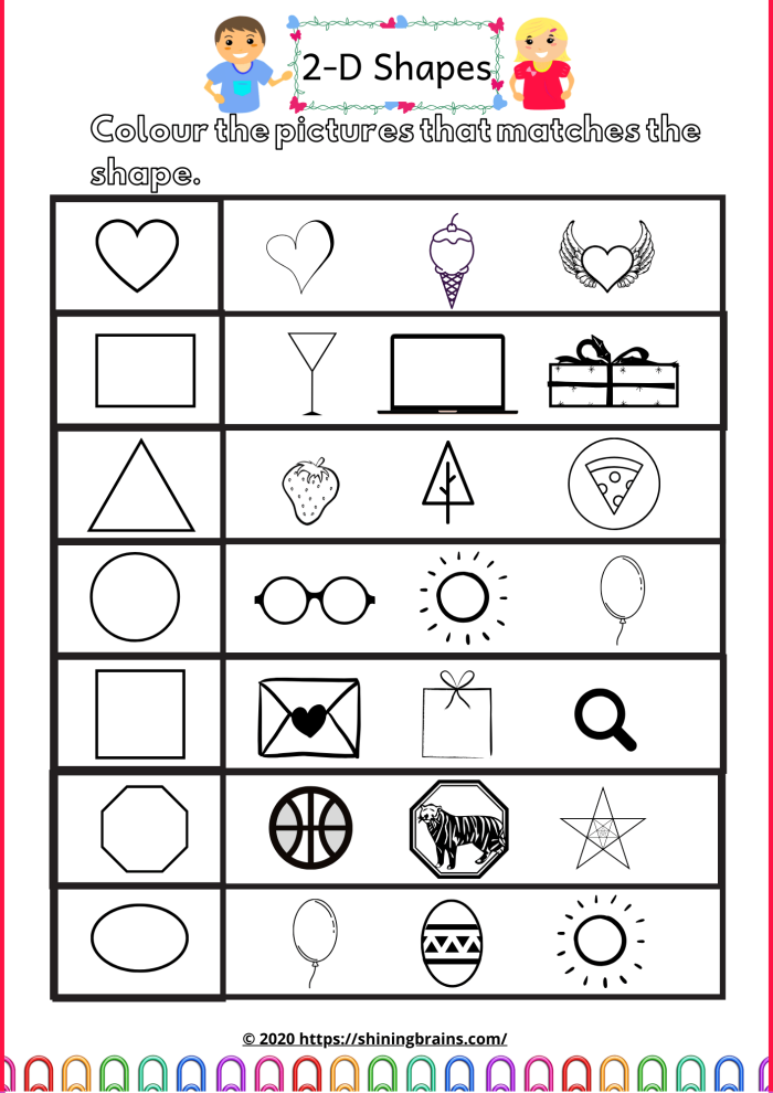 Comparing 2-D Shapes Worksheet Exercise Eleven Second grade students fill in a chart identifying the edges and vertices of various 2-D shapes