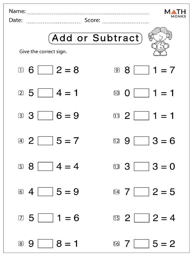 Addition and Subtraction Practice Worksheet for Grade 2 Math Skills Second grade student completing an addition and subtraction multiple choice math worksheet