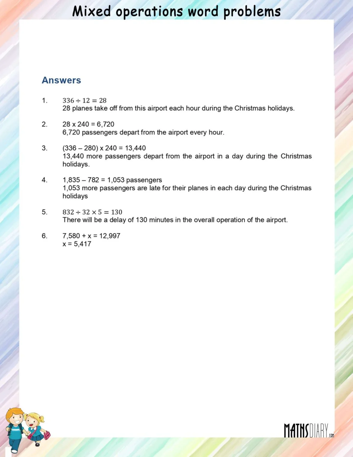 Mixed Operation Word Problem Check-in Assessment 24 Second grade mixed operation word problem worksheet with addition and subtraction exercises for assessing three-digit number skills