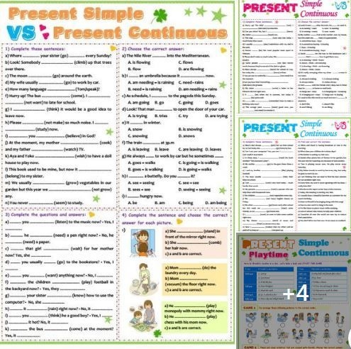 Present Tense Challenge worksheet for second graders focusing on regular and Y-ending verbs