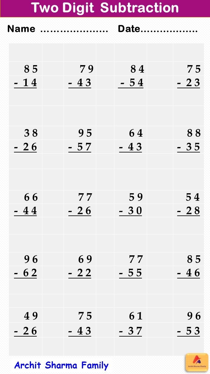 Spelling worksheet for Second Grade Two-digit subtraction worksheet designed for second graders, featuring borrowing exercises and a word problem. Practice Two-Digit Subtraction worksheet for second grade students to enhance their math skills.