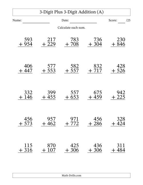 Worksheet featuring engaging 3-digit addition word problems for second graders with a dinosaur theme