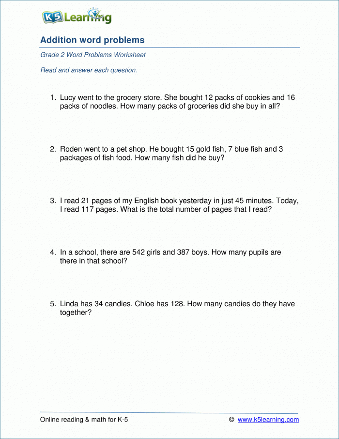 Worksheet featuring 3-digit addition word problems with dinosaur themes for second graders