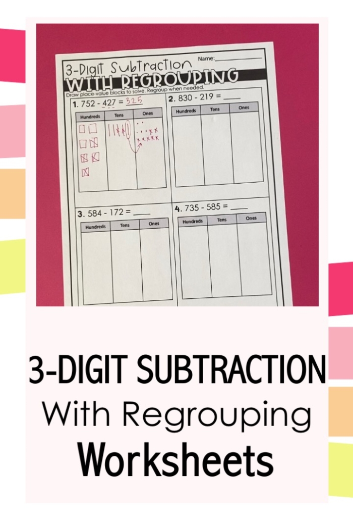 Comprehensive 3-Digit Subtraction with Regrouping worksheet designed for third grade learners 3-Digit subtraction worksheet featuring over 40 problems for third graders to practice regrouping skills