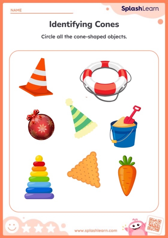 Real world examples of 3D shapes for young learners to identify and connect Kindergarten student matching three dimensional shapes to everyday objects like balls and boxes