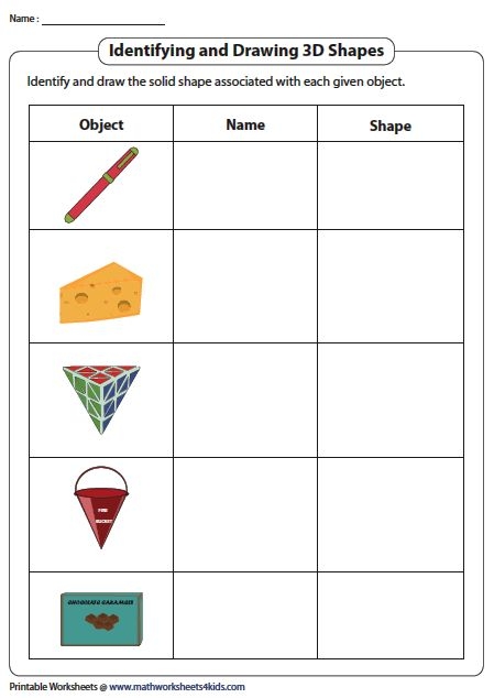 Real world 3D shapes matching activity for young learners worksheet image 13 Kindergarten student matching three dimensional shapes to everyday objects like balls and boxes