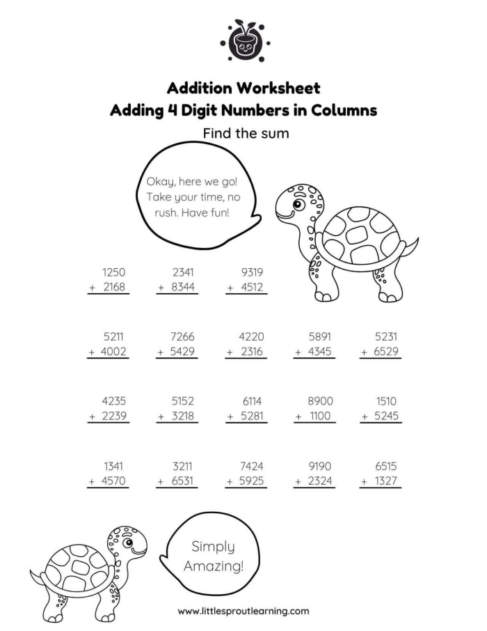 Life Science worksheet for Third Grade Colorful Easter-themed worksheet for practicing 4-digit addition with fun visuals. Engaging math practice for third graders to improve their addition skills.