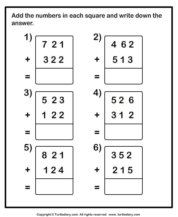 Colorful worksheet for third graders featuring three-digit addition with regrouping in a coral reef theme