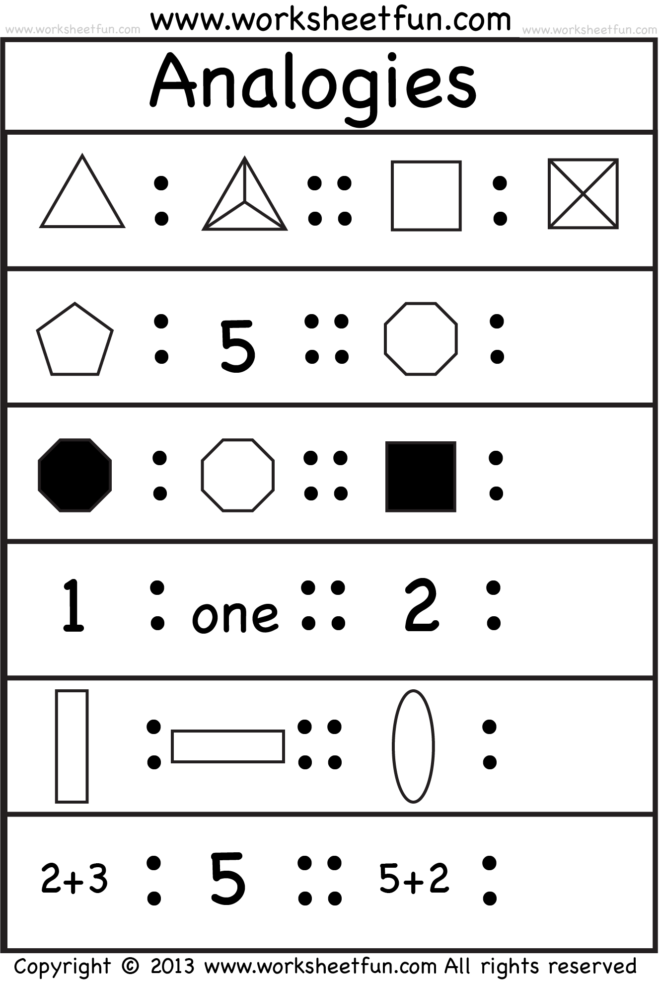 Analogies worksheet featuring comparisons for third graders to enhance reading skills