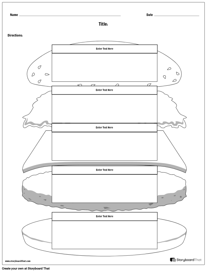 Third grade Earth and Space Science burger graphic organizer worksheet for writing planning