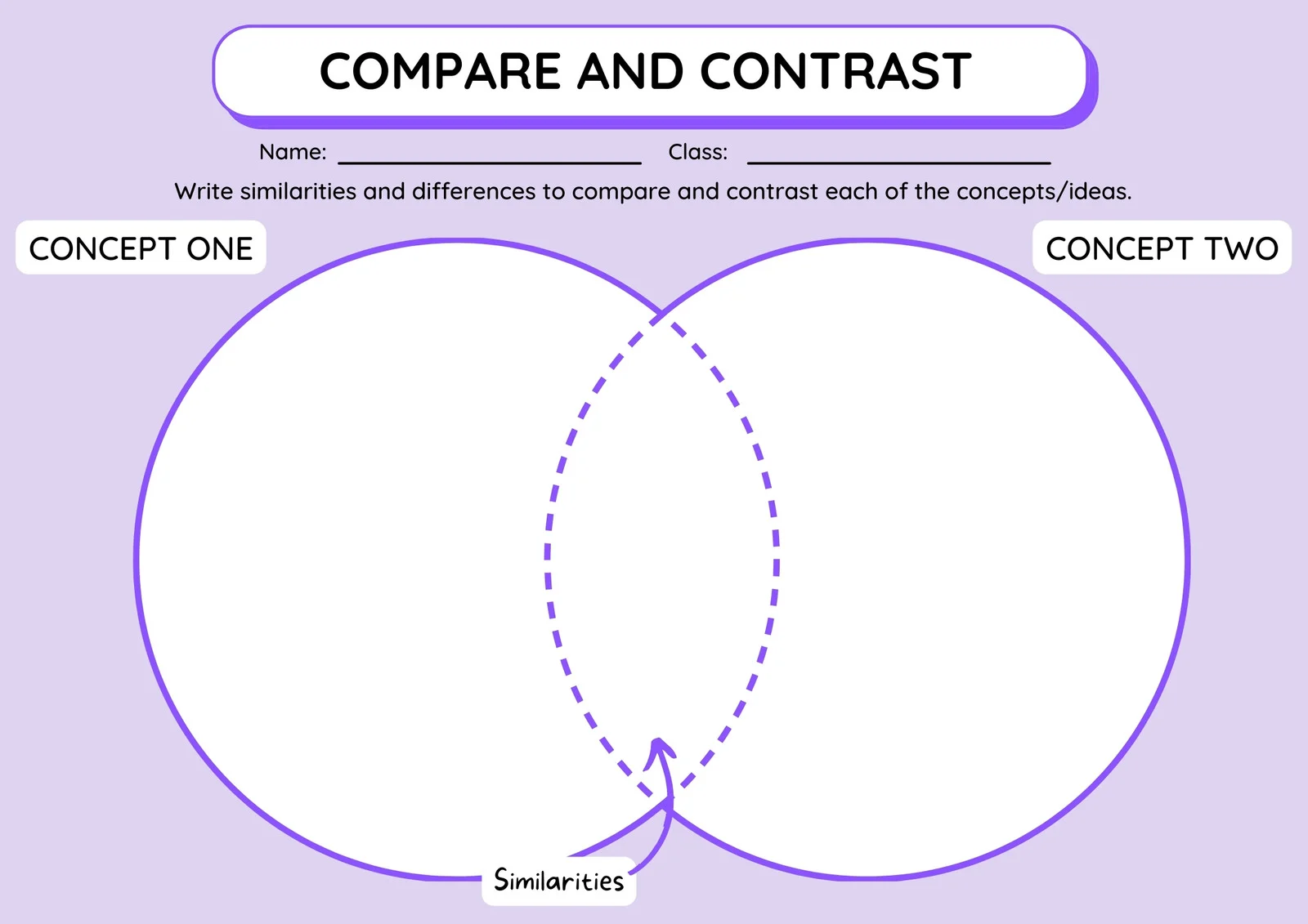 Compare and Contrast Fictional Stories: First Day at the New School worksheet for Third Grade