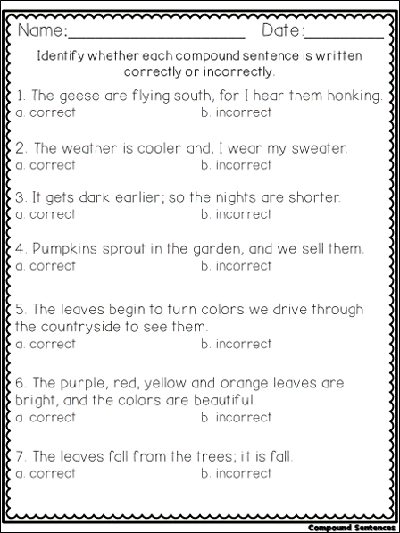 Third grade students combining words and phrases to create compound sentences at a colorful carnival setting