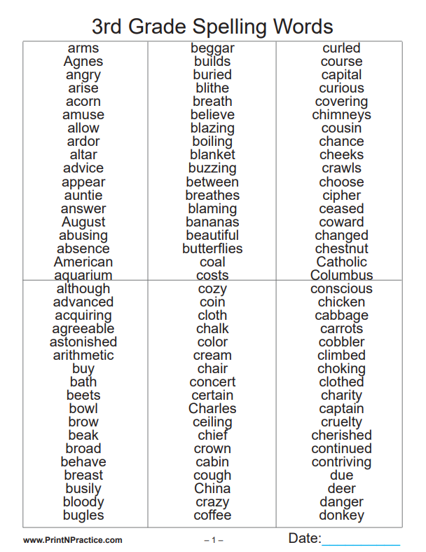 Spelling activity for third graders featuring compound word exercises Worksheet for 3rd grade spelling test focused on compound words practice