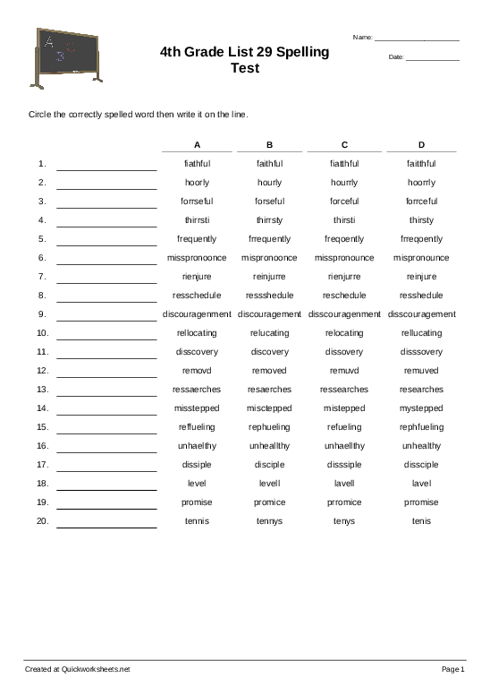 3rd Grade Compound Words Spelling Test Activity Worksheet Worksheet featuring a 3rd grade spelling test focused on compound words