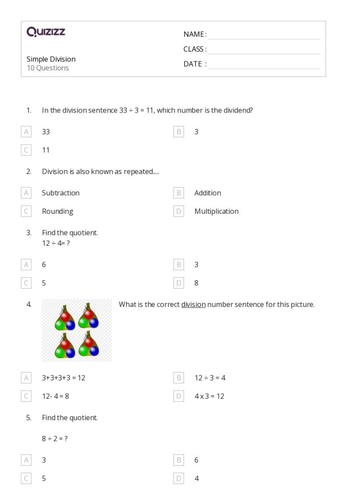 Division key terms and strategies mini-poster guide for solving math problems