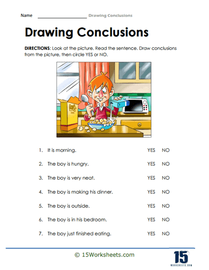 Geography Reading for Comprehension Drawing Conclusions Worksheet Number Seven Third grade students practice drawing conclusions about geography using context clues in this reading worksheet