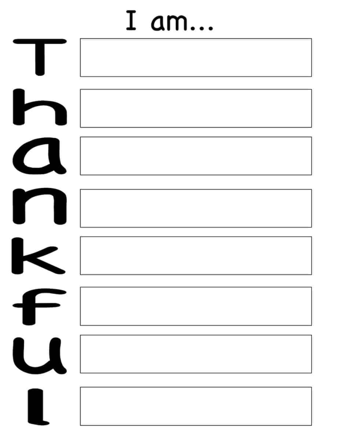 Gratitude Acrostic Poem Activity for Elementary Students A third grader writes a gratitude acrostic poem on a worksheet with lines for each letter