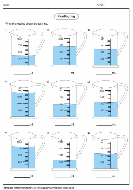 How Much is One Liter Measurement Comparison Activity for Elementary Students Third grade students comparing liquid measurements in liters on a practice worksheet