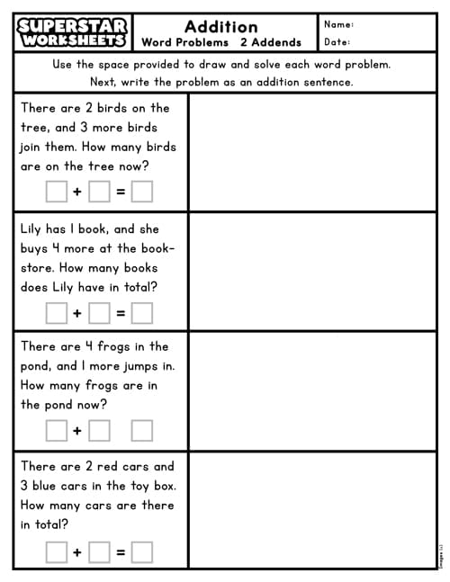 Worksheet featuring two-step addition and subtraction word problems for third graders