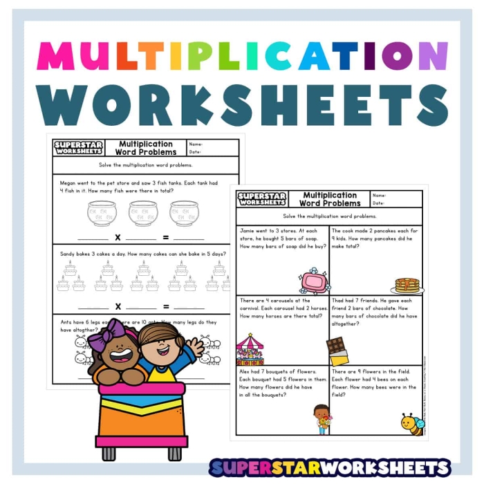 Third grade student completing a Multiplication Word Problems Check-In worksheet
