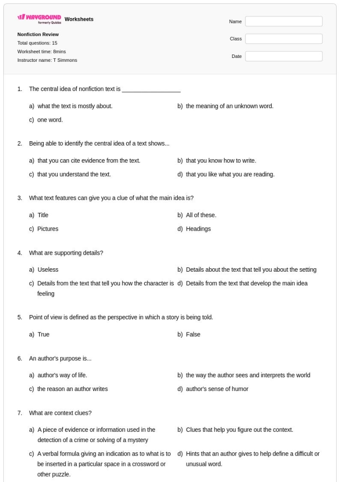 Third grade context clues worksheet featuring a word mystery activity to help students infer meanings from text