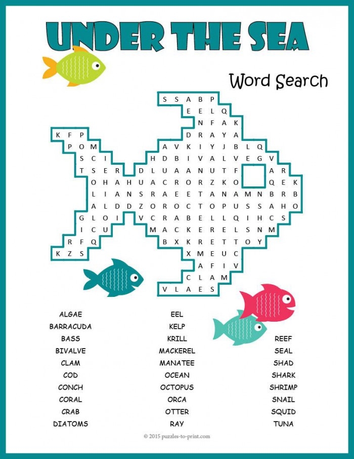 Habitats Word Search Ocean Animals Worksheet Twelve Third grade life science worksheet featuring an ocean animals word search puzzle for students
