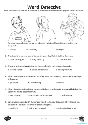 Be a Word Detective worksheet for third grade place value practice Third grade student solving a place value puzzle on the Be a Word Detective worksheet