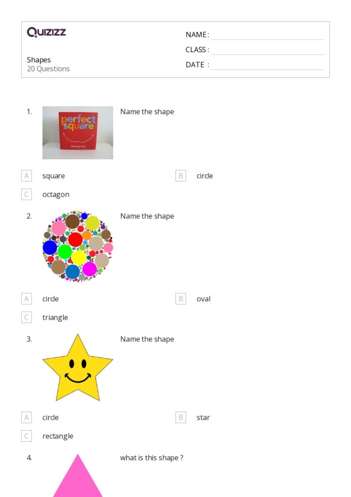 Third grade geometry worksheet showing polygon shapes with categorization exercises for identifying and sorting different polygon types