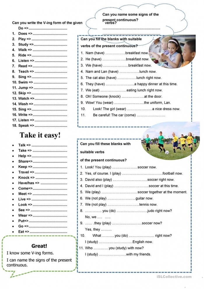 Present Tense Action Verbs worksheet for third graders focusing on grammar skills