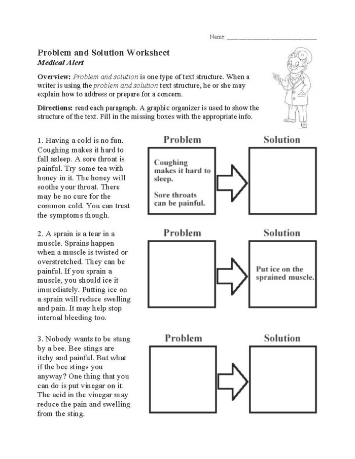 Finding the Problem and the Solution with Question Words Activity for Grade 3 Third grade history worksheet showing question words who what when where why and how used to find problems and solutions in a reading passage