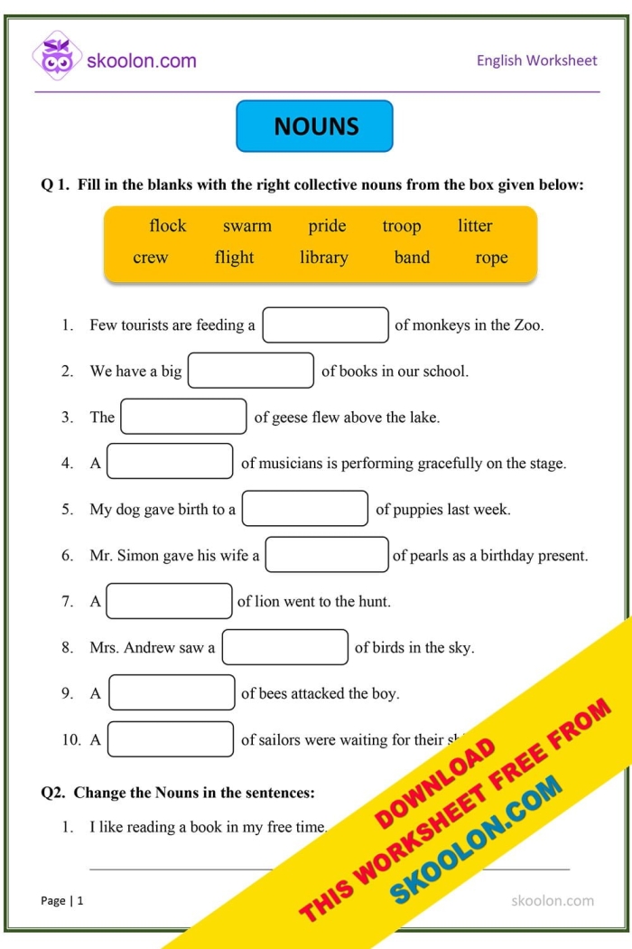 Nouns Make It Proper Worksheet Number 23 Third grade worksheet for identifying common and proper nouns with a writing practice activity