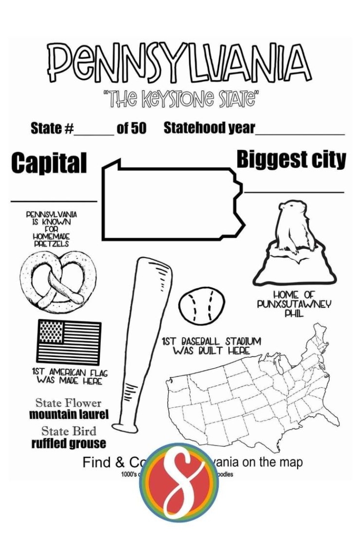 Third grade students coloring a U.S. map to highlight their home state and travel destinations