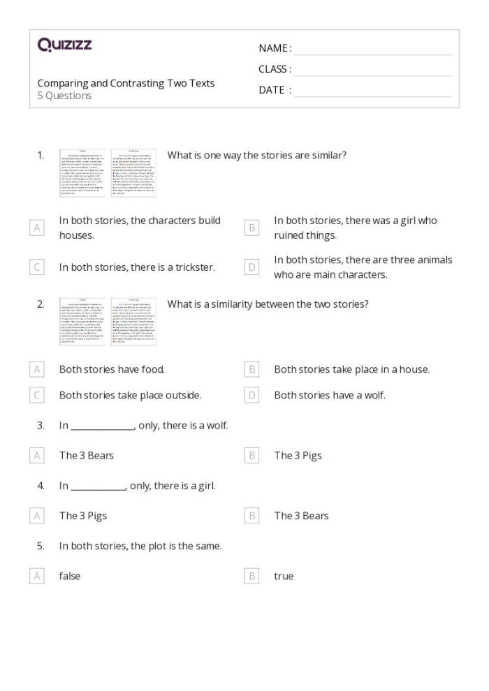 Third grade students comparing two nonfiction texts about water influence for reading comprehension practice worksheet 19