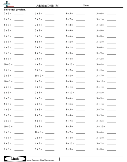 Exciting fourth-grade addition worksheet for a quick three-minute math drill