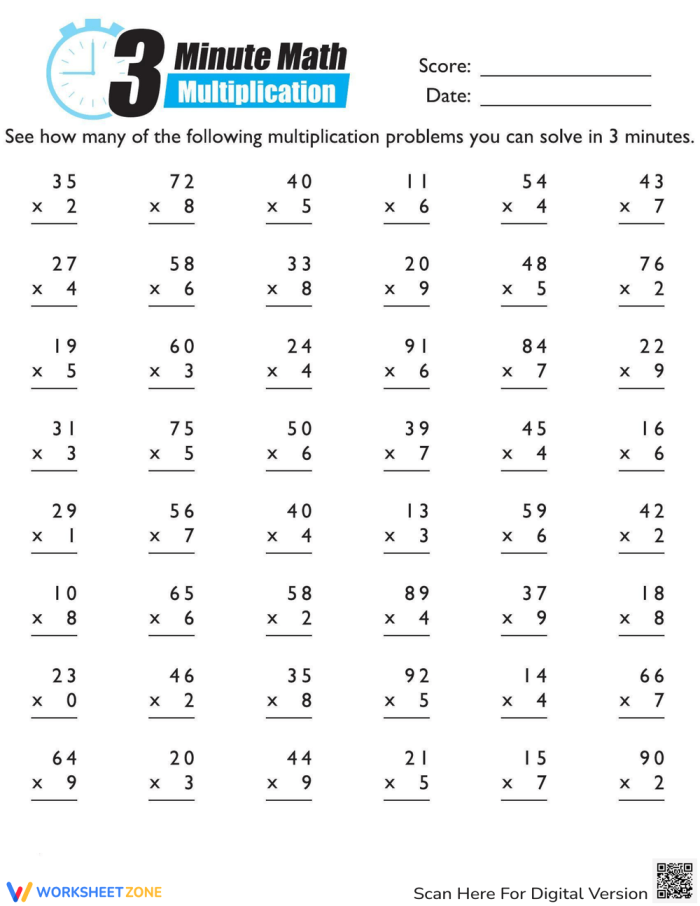 Fourth grade student working quickly on a 3-minute addition math drill worksheet