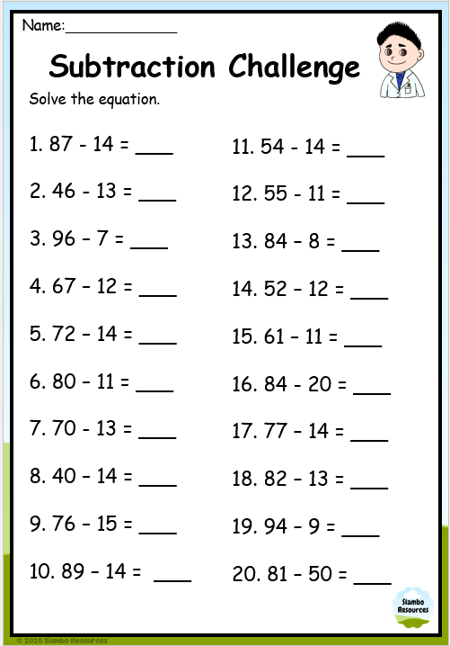 Fourth grade students practicing advanced division problems on a life science themed worksheet 12