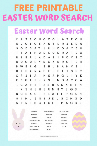 Fourth grade students finding eighteen holiday terms in this Easter Word Search Puzzle worksheet