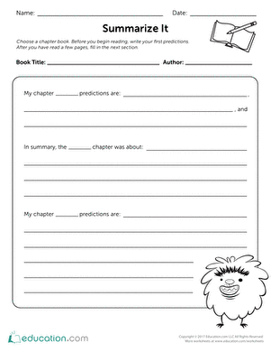 Simple Fiction Summary Worksheet 19: Story Structure Graphic Organizer for Elementary Readers Fourth grade students completing a Simple Fiction Summary worksheet using the Somebody-Wanted-But-So-Then structure to analyze a short story