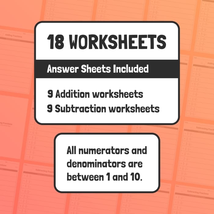 Quiz on adding and subtracting fractions - Worksheet image 5 Worksheet for adding and subtracting fractions with like denominators for fourth graders