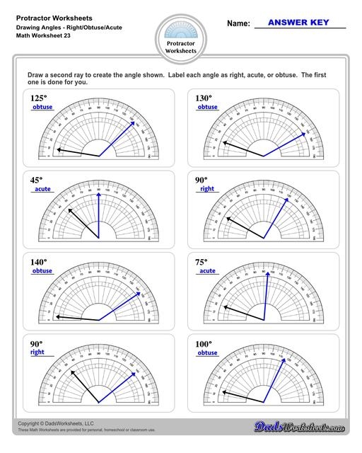 Fourth grade student using a protractor to complete a geometry worksheet on measuring angles
