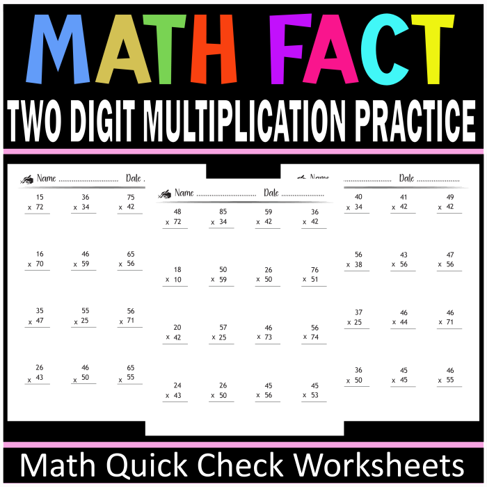 Engaging Math Madness worksheet for mastering multiplication facts Multiplication Facts worksheet for fourth graders focusing on math practice and engagement