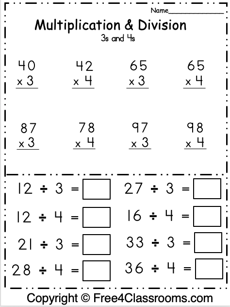 Fourth grade math worksheet featuring a winter theme with two-digit multiplication problems